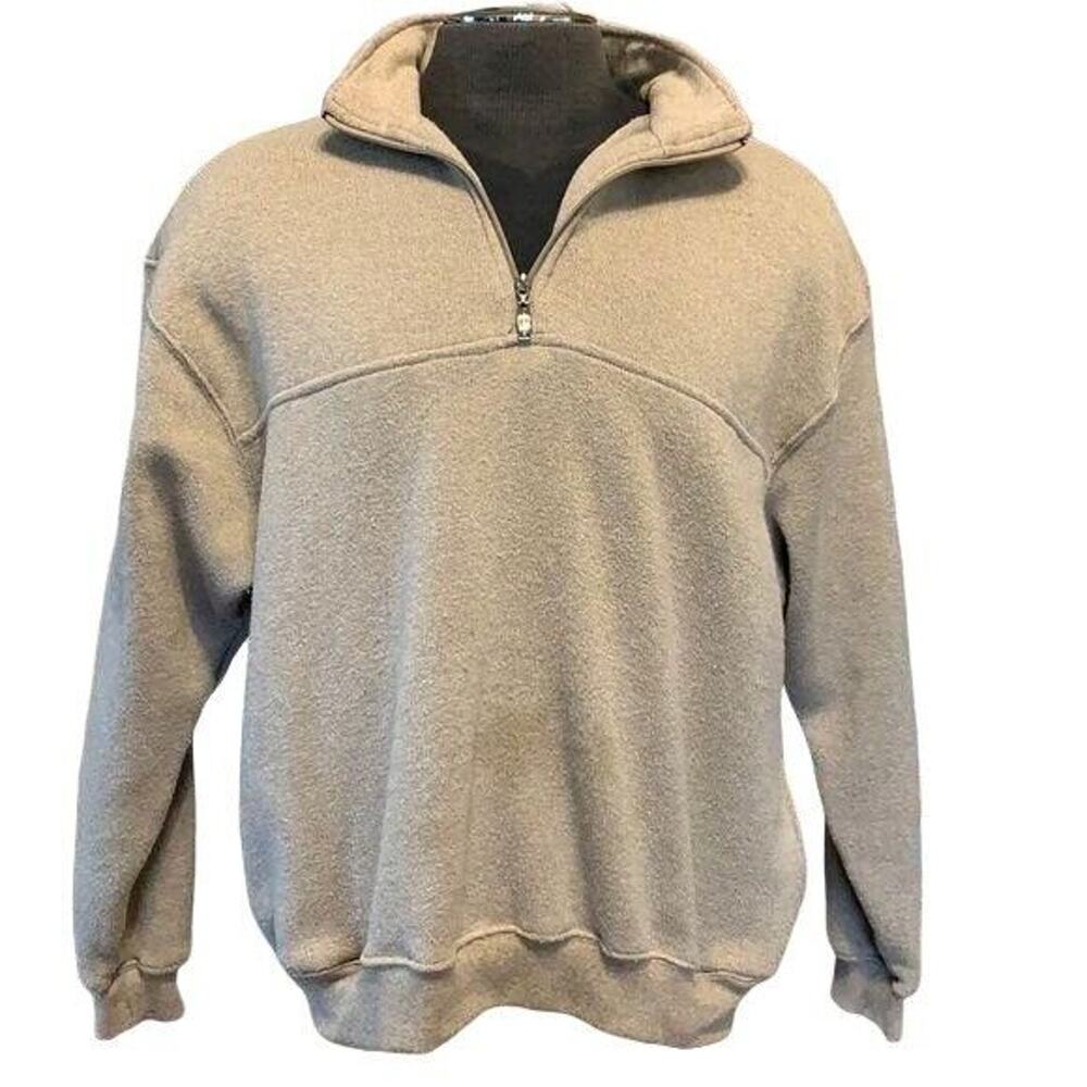 Grand Slam Mens Sweater Quarter Zip Pullover Golf Top Light Brown Large